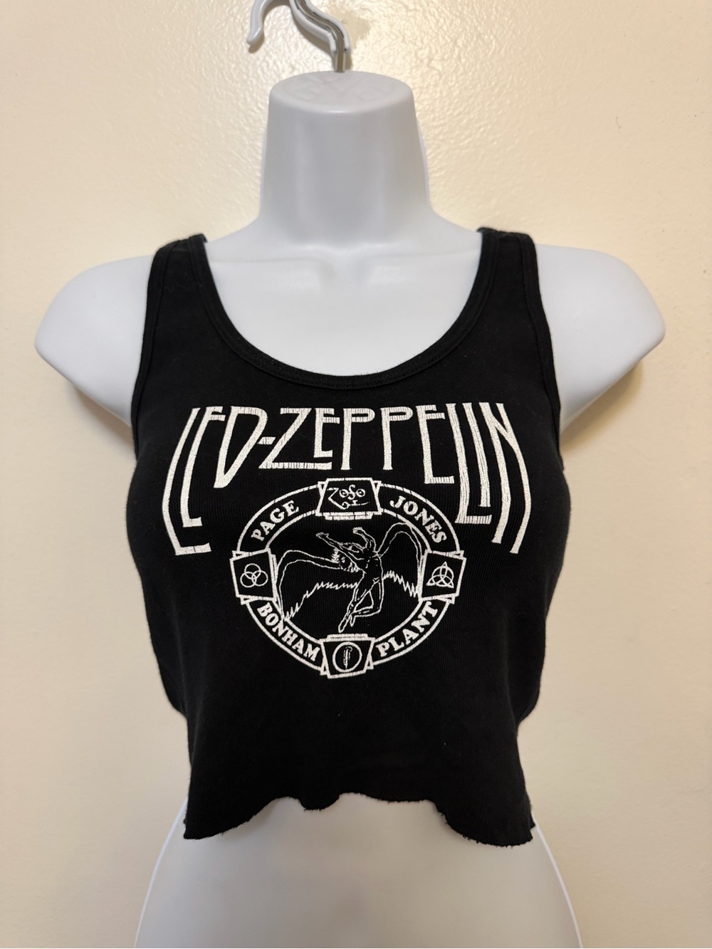 Brandy Melville Black Led Zeppelin Graphic Crop Tank